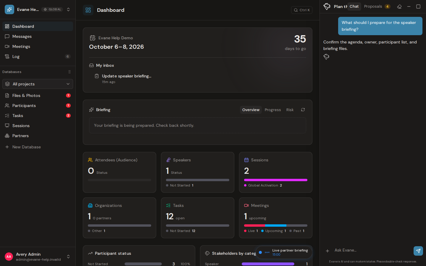 Control AI responses and report a problem in Evane