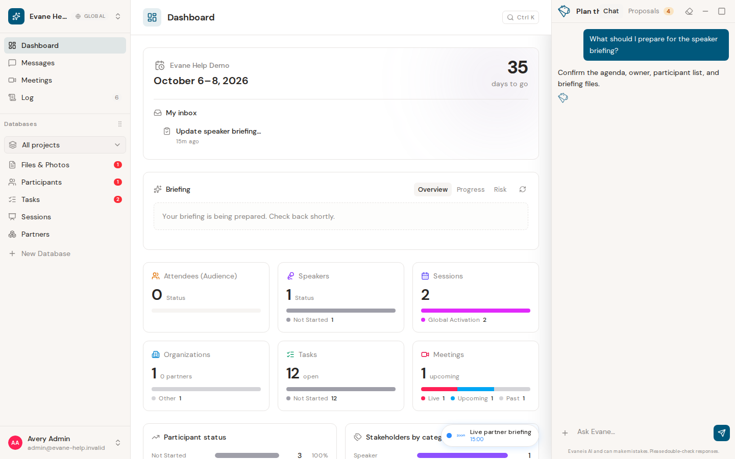 Control AI responses and report a problem in Evane