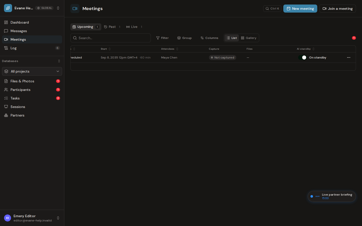 Understand AI standby and automatic bot joining in Evane