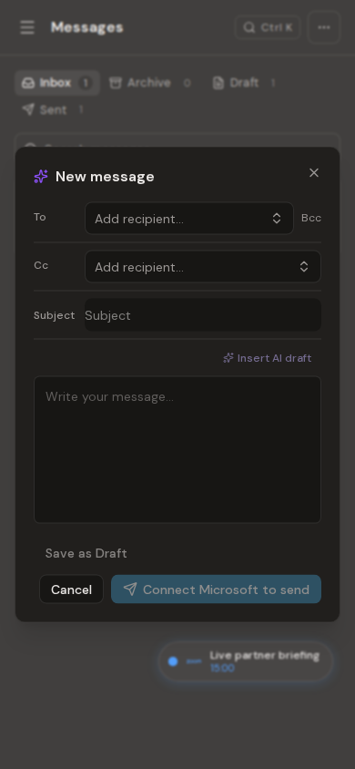 Email composer on mobile