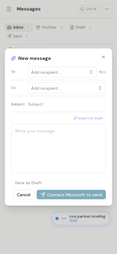 Email composer on mobile