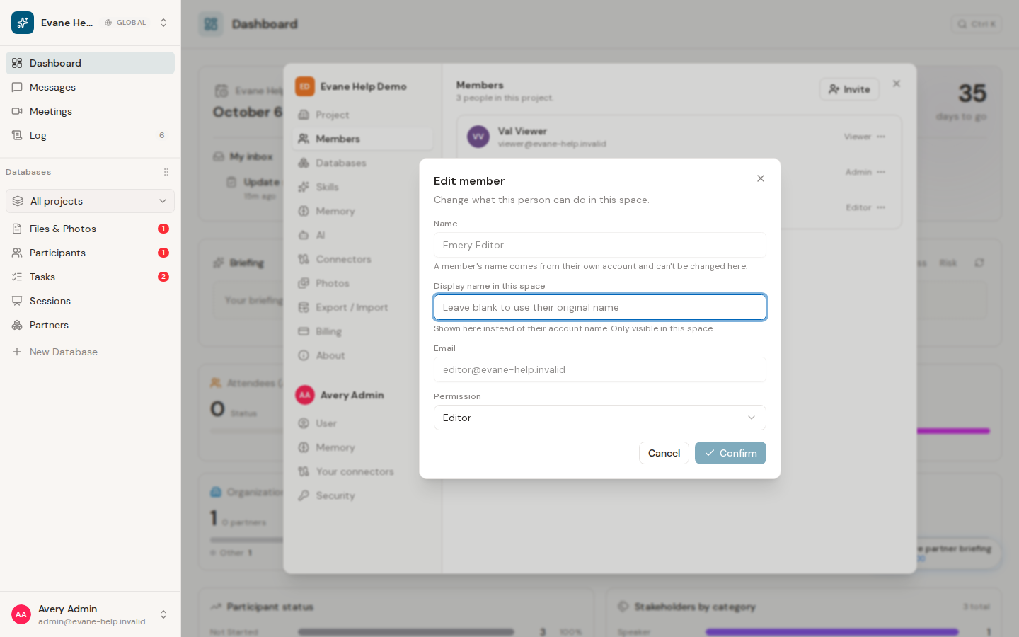 Understand Owner, Admin, Editor, and Viewer roles in Evane
