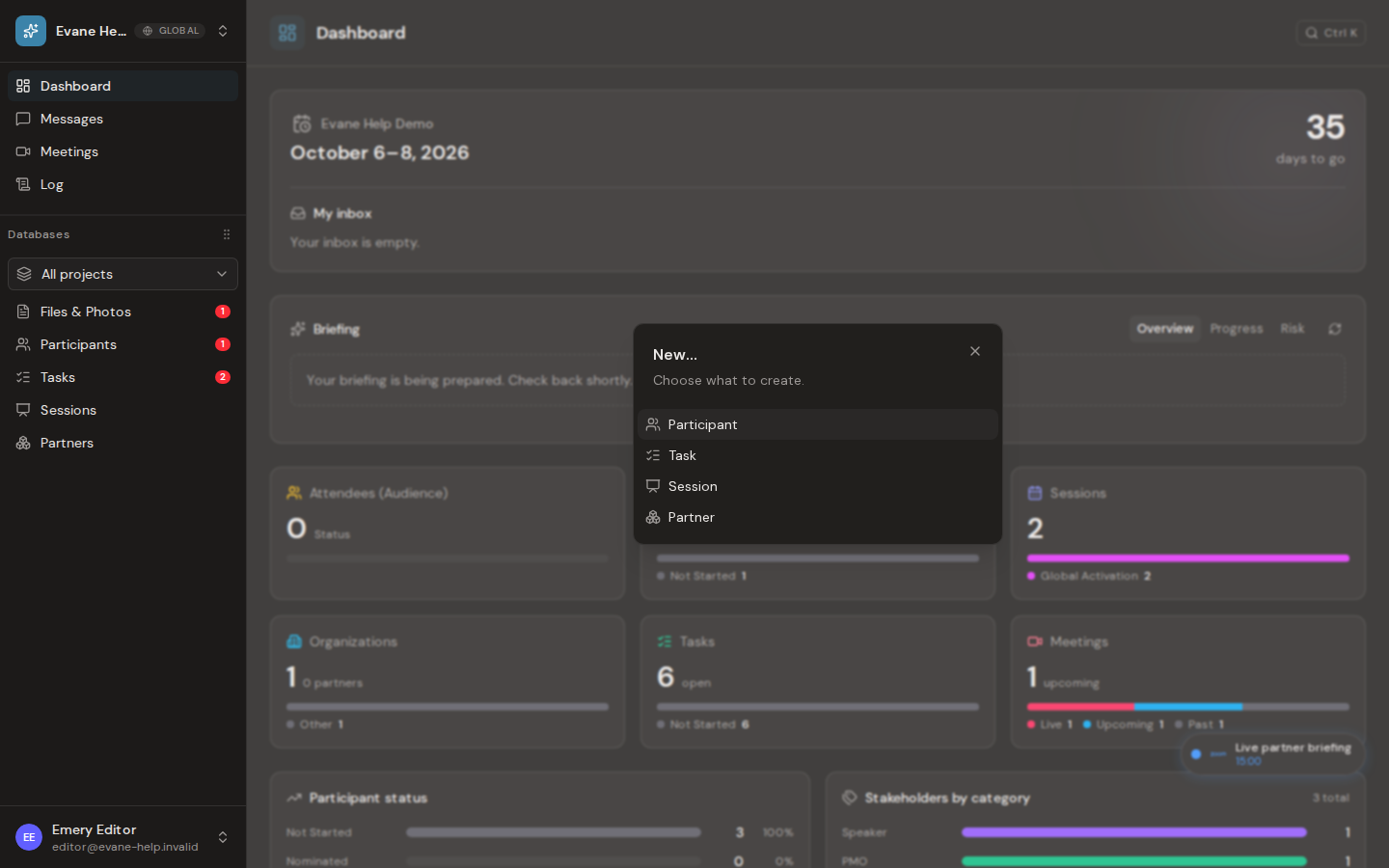 Use Quick Add and keyboard shortcuts in Evane
