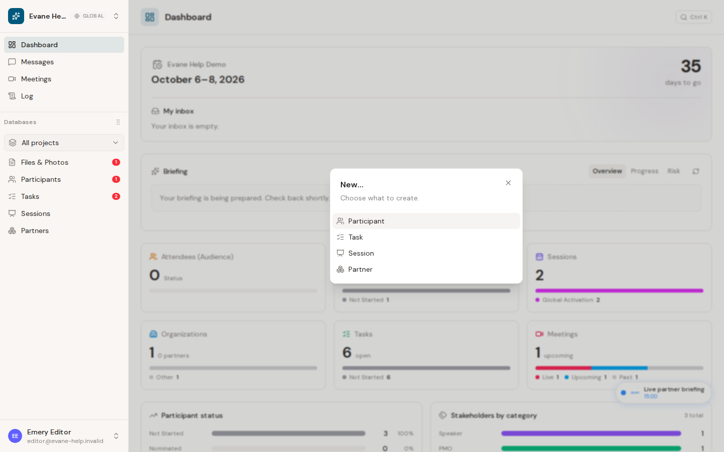 Use Quick Add and keyboard shortcuts in Evane