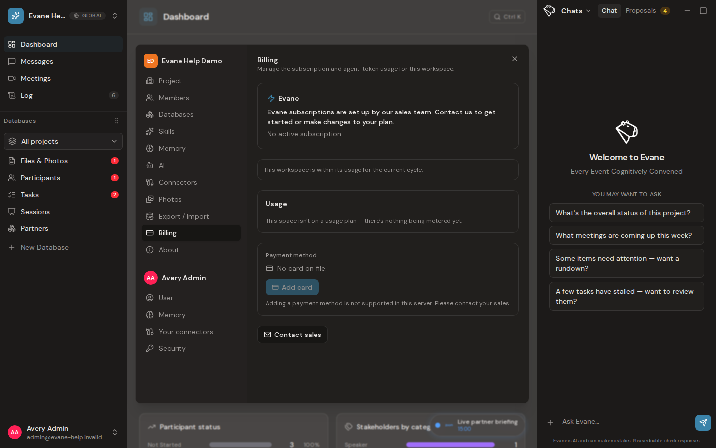 Troubleshoot AI runs, quotas, and model availability in Evane