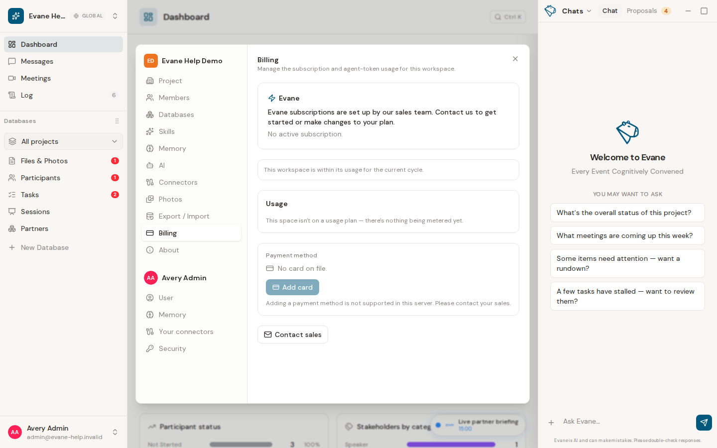 Troubleshoot AI runs, quotas, and model availability in Evane