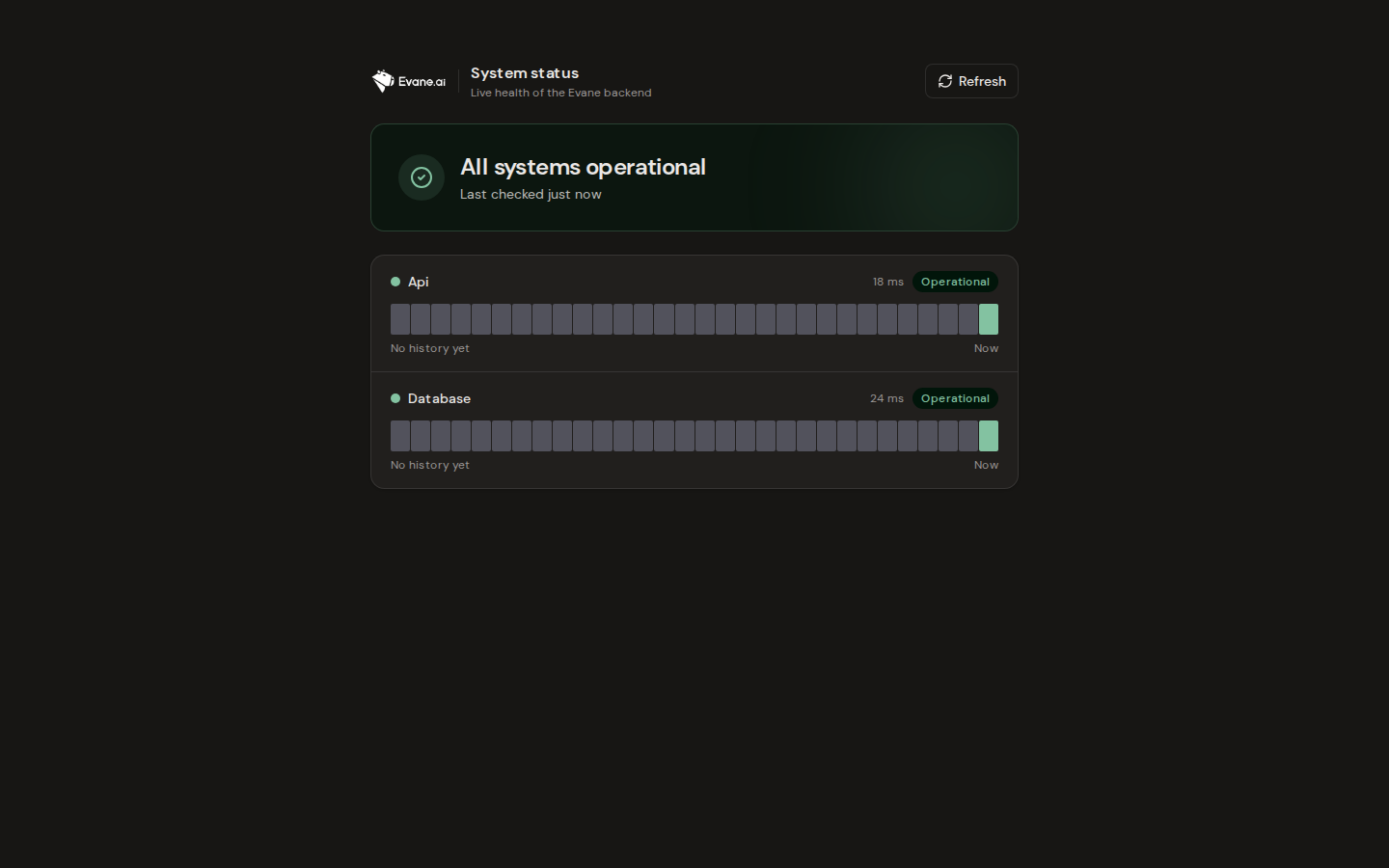 Check Evane system health in Evane