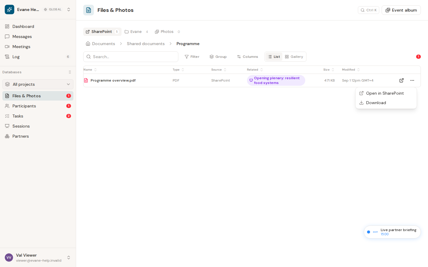 Troubleshoot file open, download, and delete errors in Evane