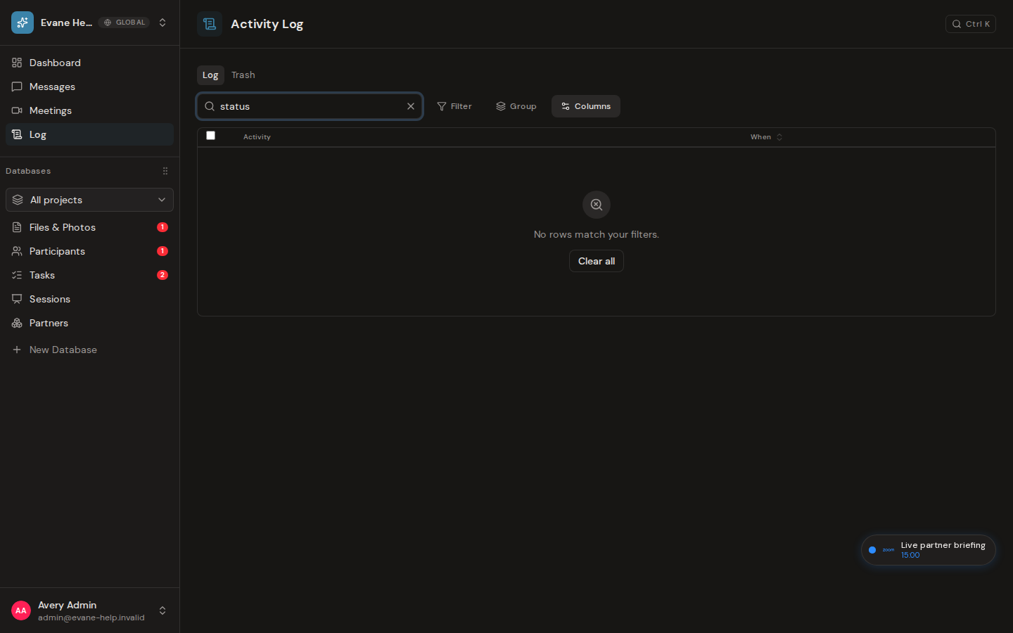 Troubleshoot missing real-time updates in Evane