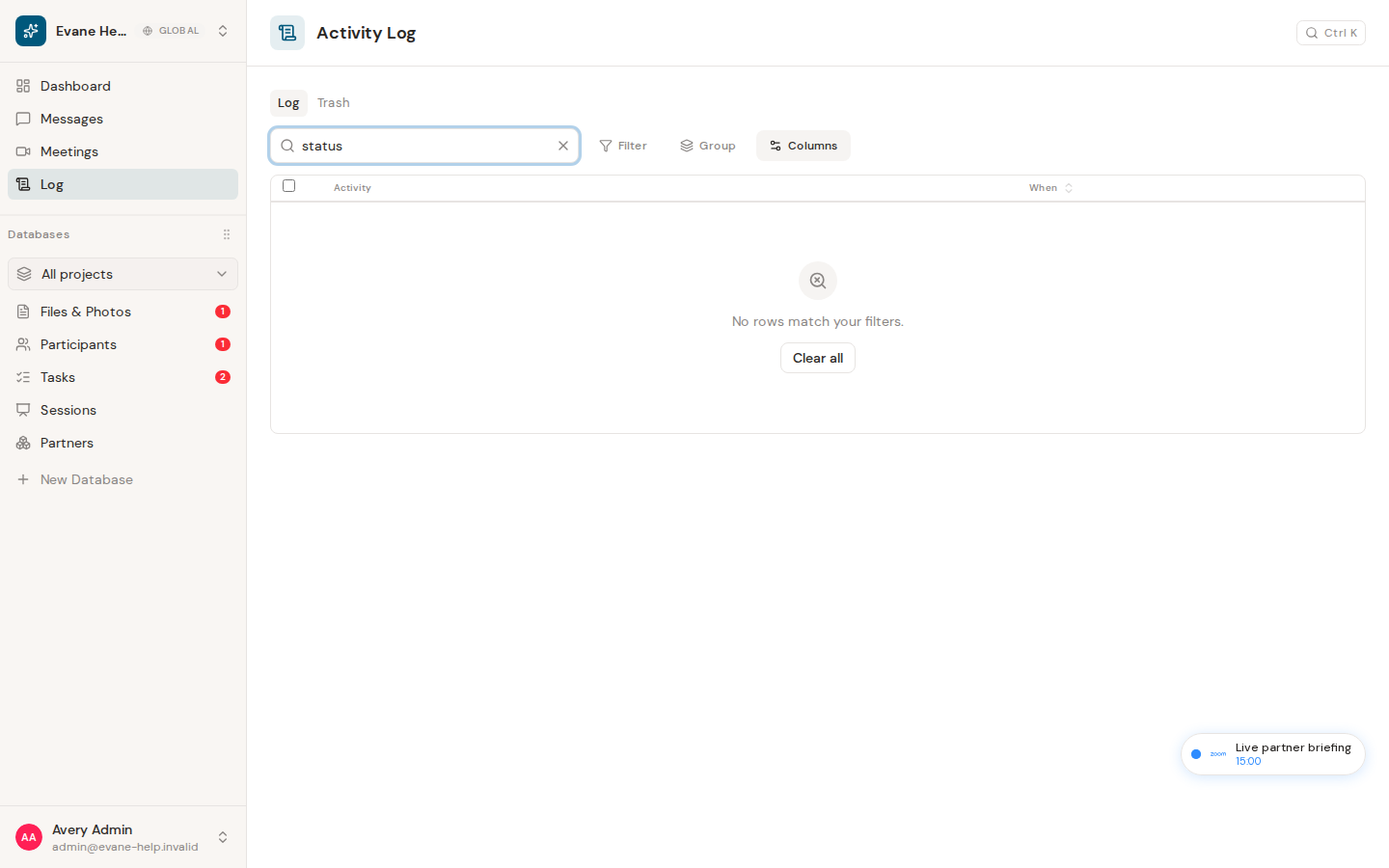 Troubleshoot missing real-time updates in Evane