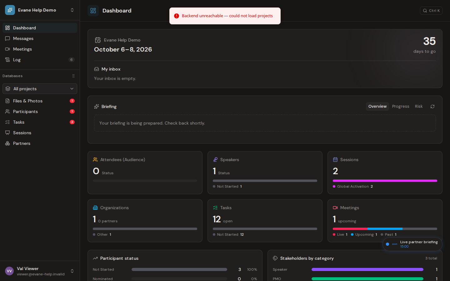 Troubleshoot workspace or project loading in Evane