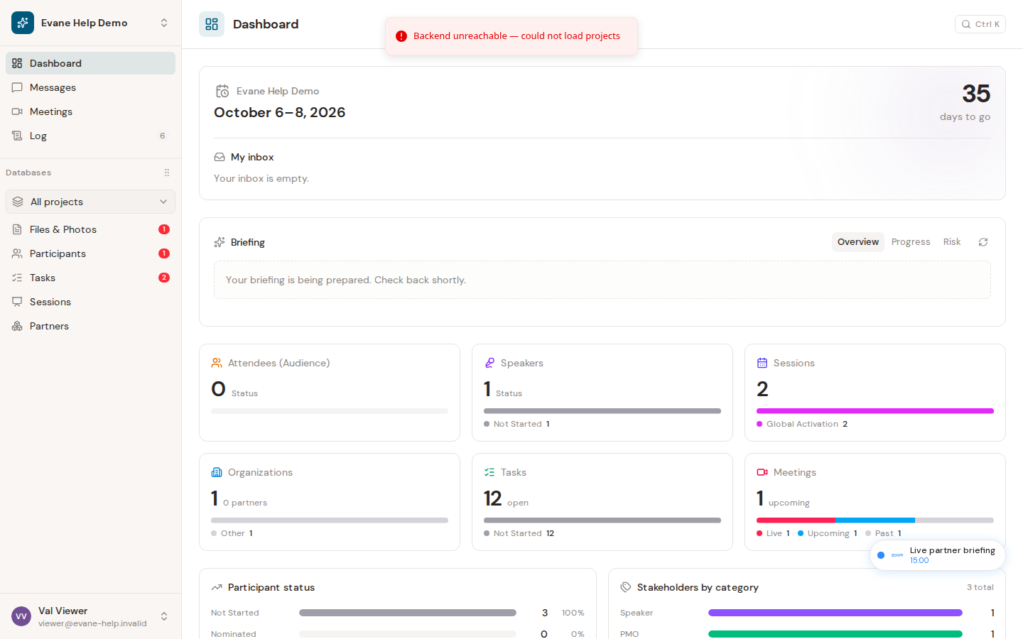 Troubleshoot workspace or project loading in Evane